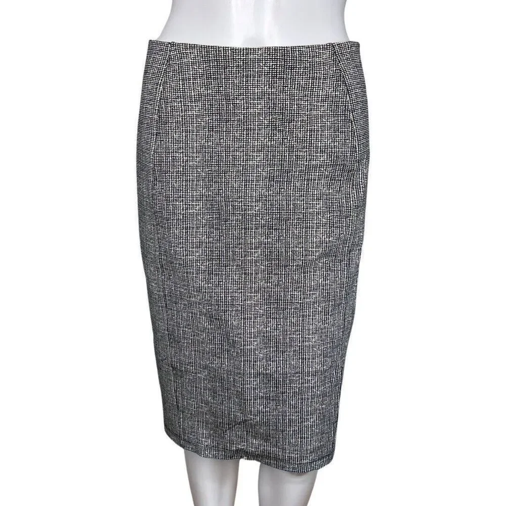 Liverpool Skirt Womens 6 Black White Check Pencil Straight Skirt Business Career